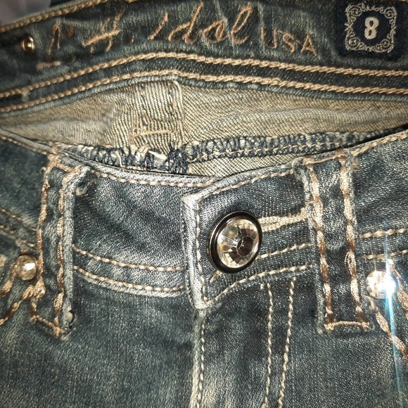 LA IDOL Girls Super Rhinestone Embroidered Blinged back pockets and belt loops 8 - Picture 4 of 10